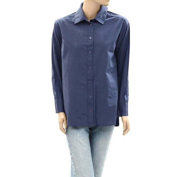 Voyageur By Mersea Brontë Relaxed Button Up Shirt Tunic Top Cotton S NEW - Picture 5 of 9